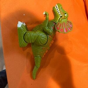 2006 Mattel Imaginext Roaring and Walking Green Dilophosaurus Dinosaur Tested